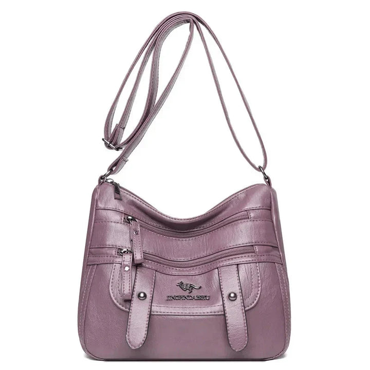 Camille | Sac Bandoulière Cuir Marron Zippé Femme