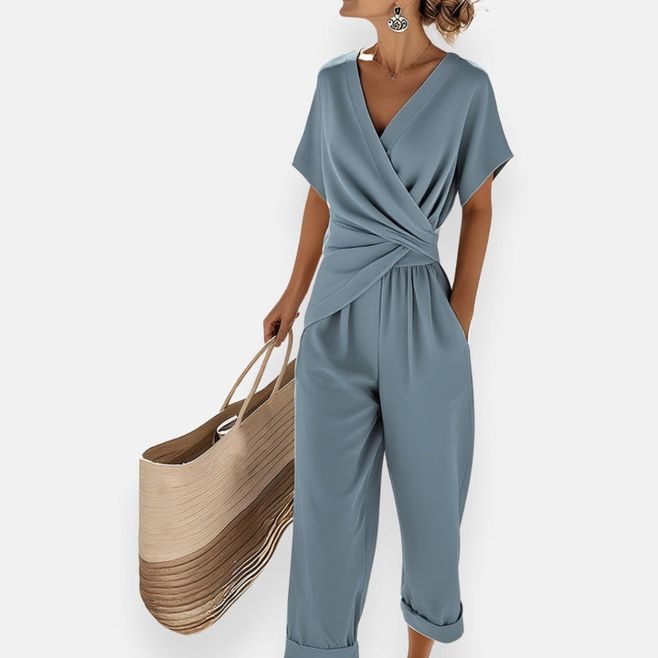 Carla | Combinaison Pantalon Femme Col Croisé