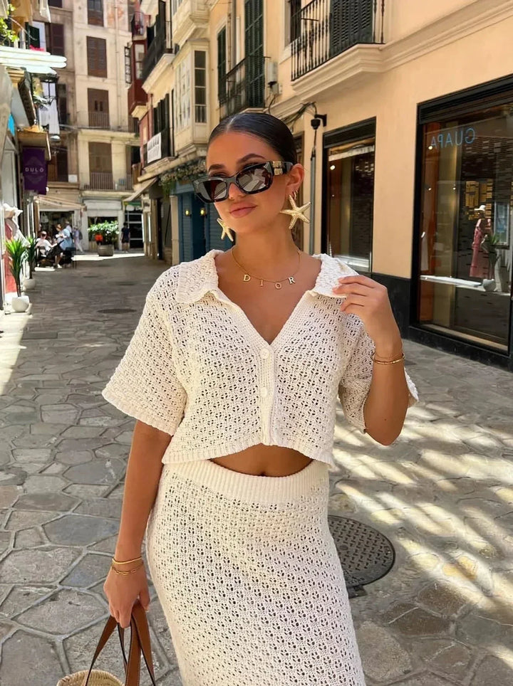 Carla | Ensemble Crochet Jupe Midi Femme