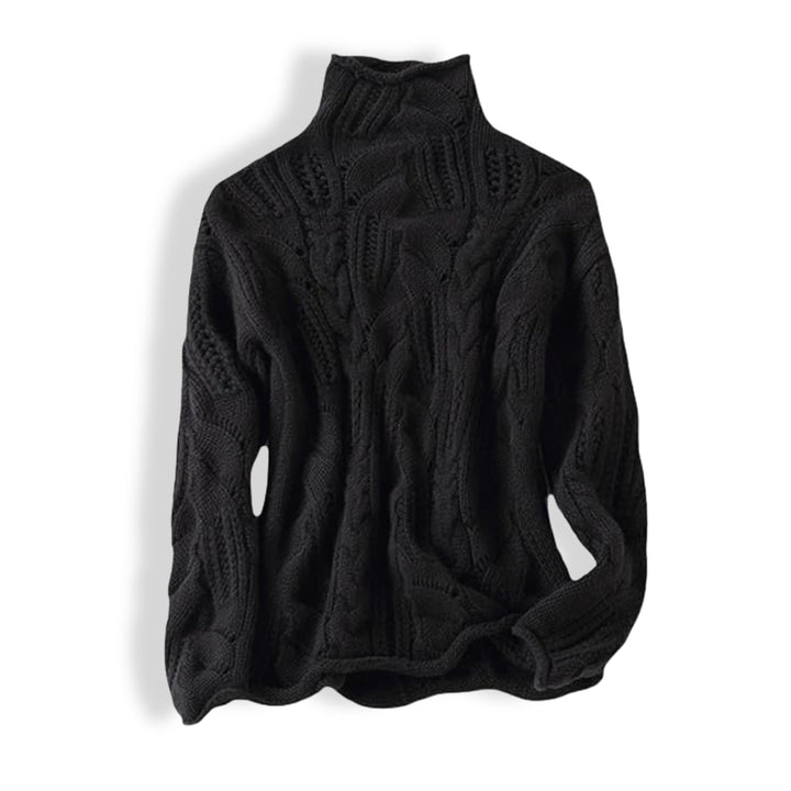 Carla | Pull Femme Col Roulé Maille Torsadée