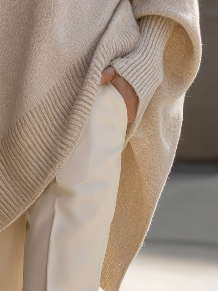 Carla | Pull Oversize Femme Maille Col Rond Manches Longues