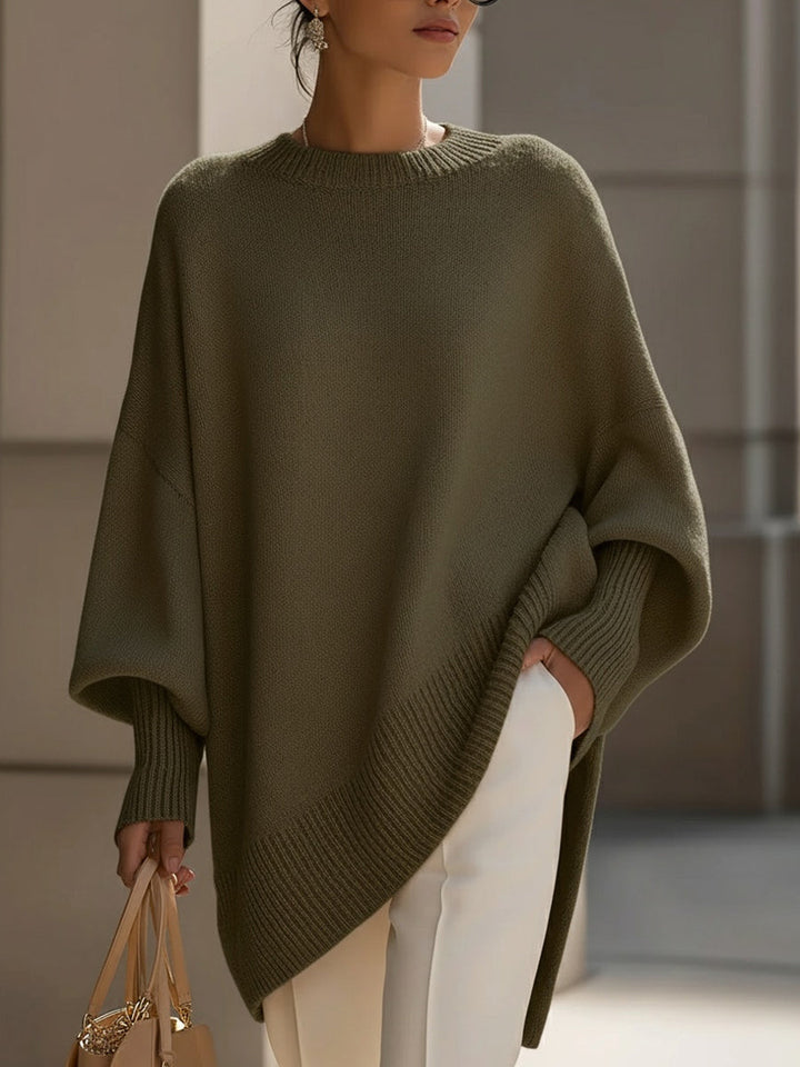 Carla | Pull Oversize Femme Maille Col Rond Manches Longues