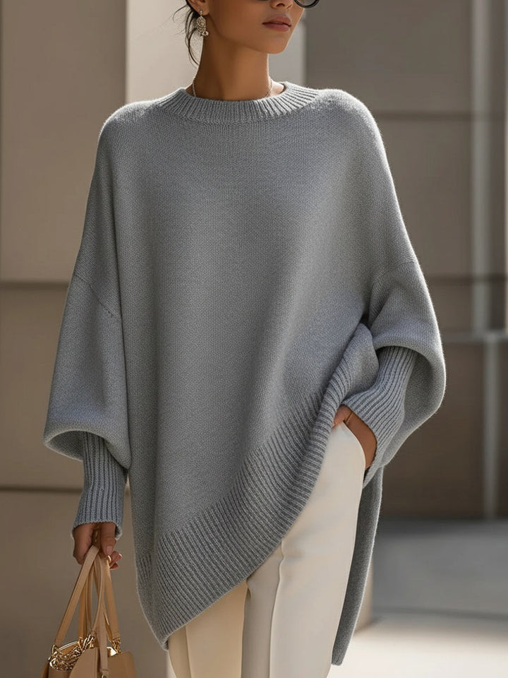 Carla | Pull Oversize Femme Maille Col Rond Manches Longues