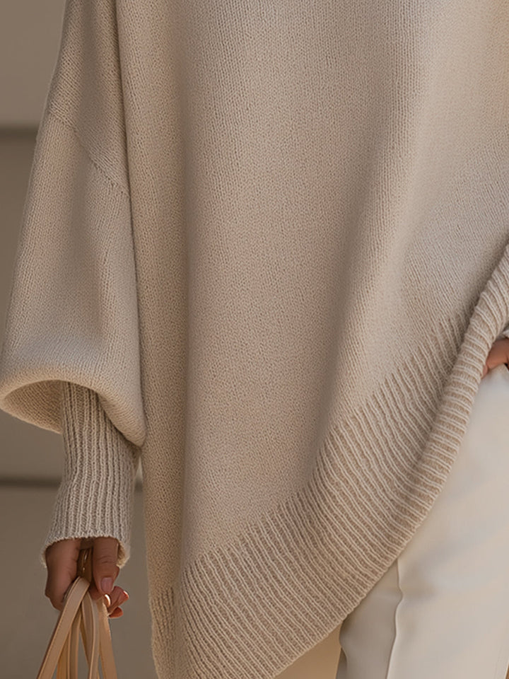 Carla | Pull Oversize Femme Maille Col Rond Manches Longues