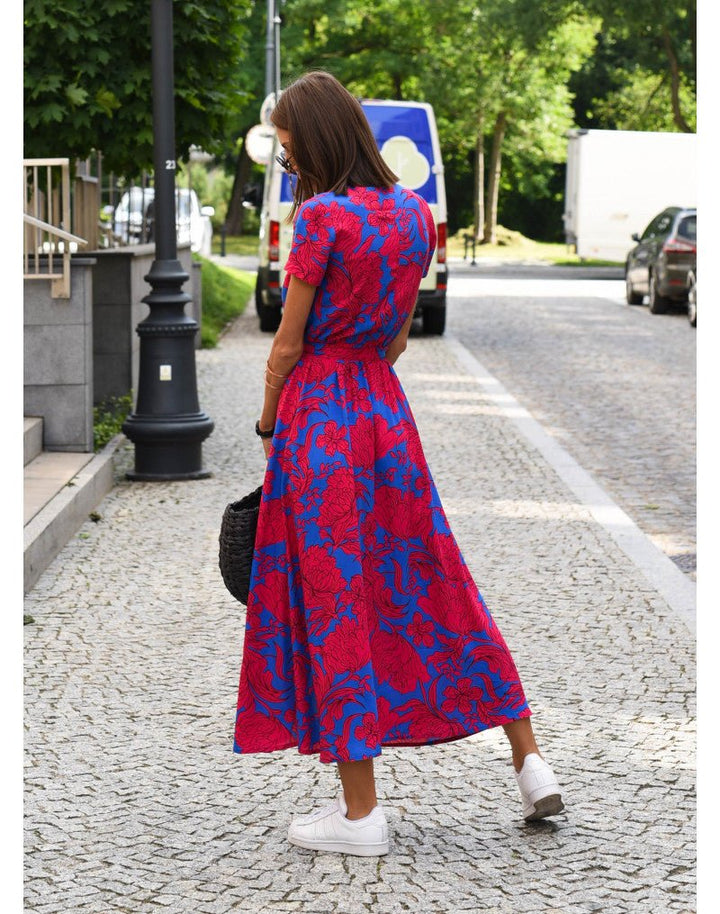 Carla | Robe Femme Portefeuille Fleurie Midi