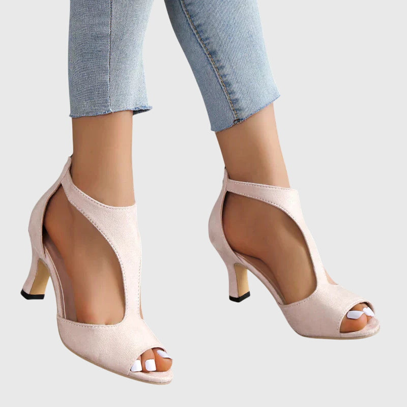 Carla | Sandales Femme Talon Bloc Bout Ouvert