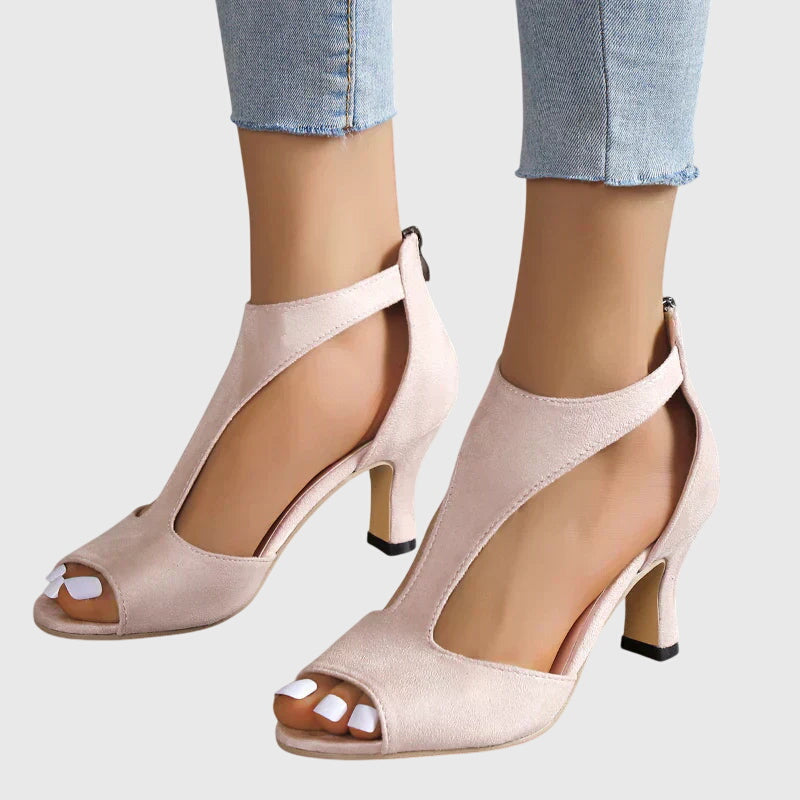 Carla | Sandales Femme Talon Bloc Bout Ouvert