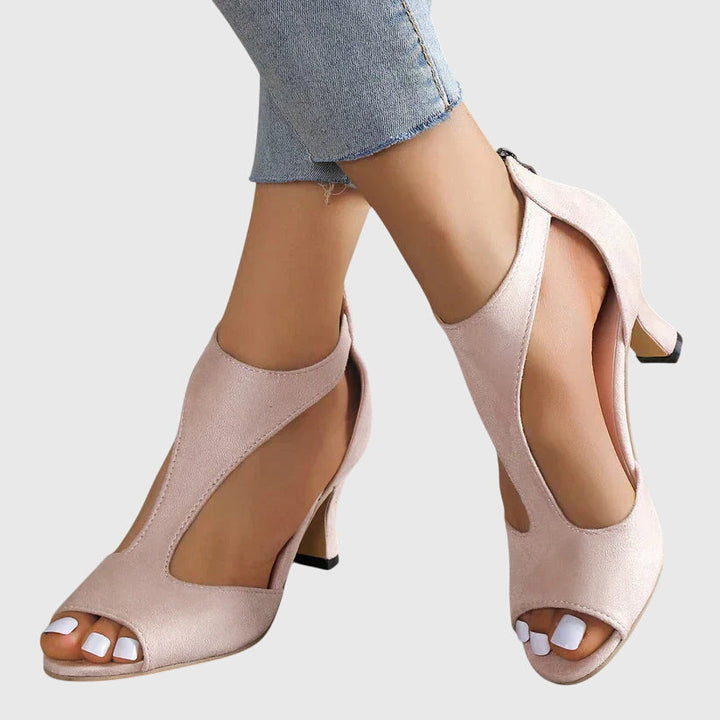Carla | Sandales Femme Talon Bloc Bout Ouvert