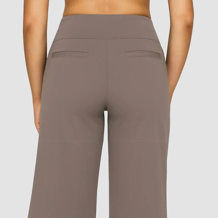 Céline | Pantalon Taille Haute Large Femme Gris Anthracite
