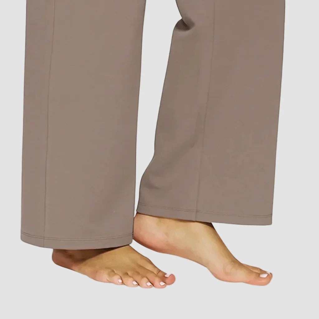 Céline | Pantalon Taille Haute Large Femme Gris Anthracite