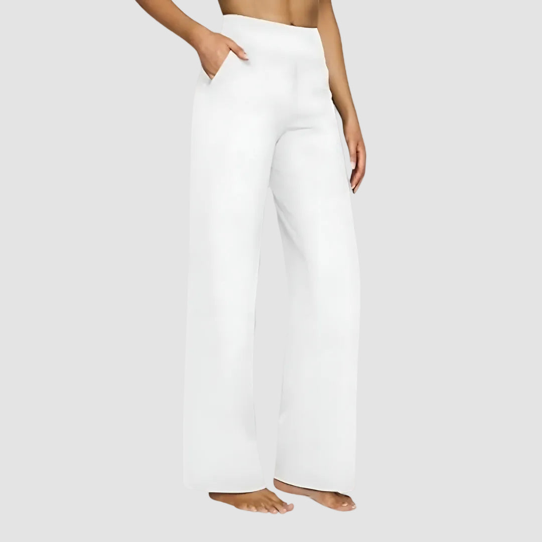 Céline | Pantalon Taille Haute Large Femme Gris Anthracite