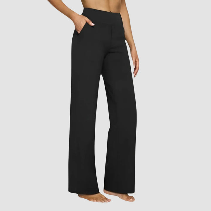 Céline | Pantalon Taille Haute Large Femme Gris Anthracite