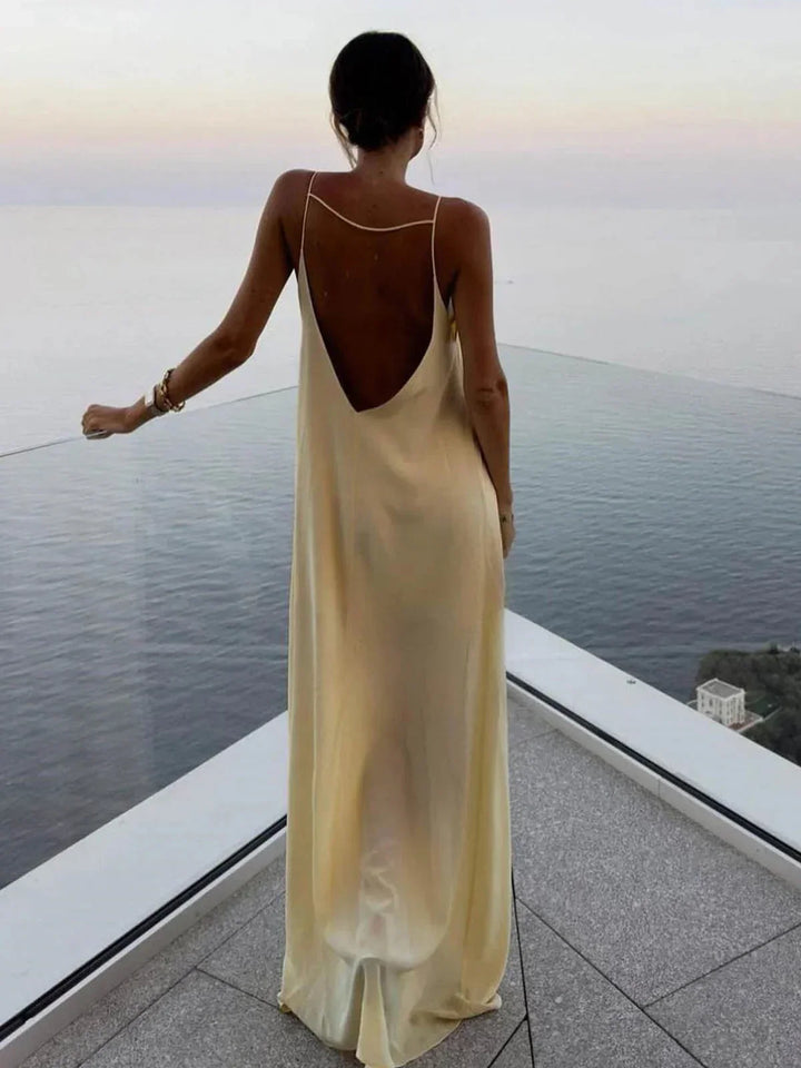 Céline | Robe Maxi Dos Nu Bretelles Femme