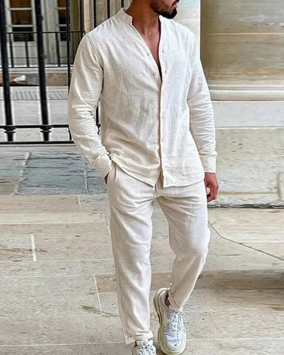 Charles | Ensemble Vêtement Homme Lin Beige
