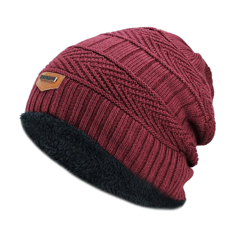 Charlie | Bonnet Maille Noir Doublé Fausse Fourrure