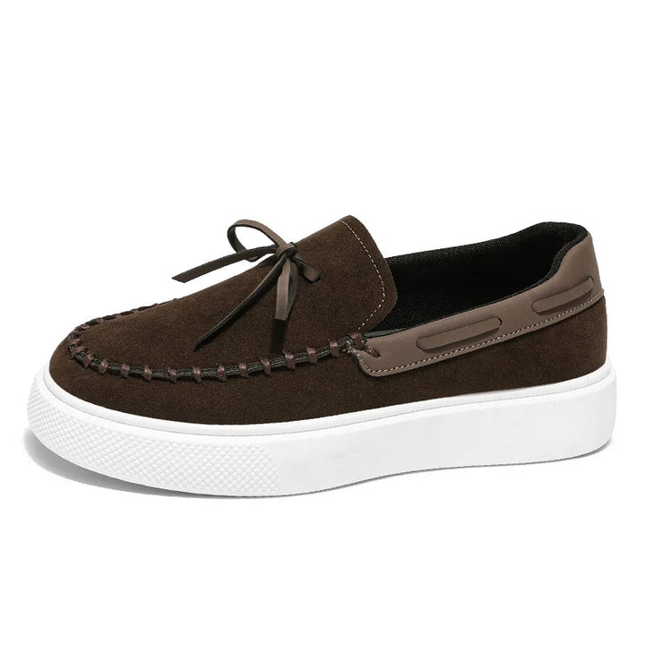 Charlie | Mocassin Homme Femme Plateforme Suède Noir