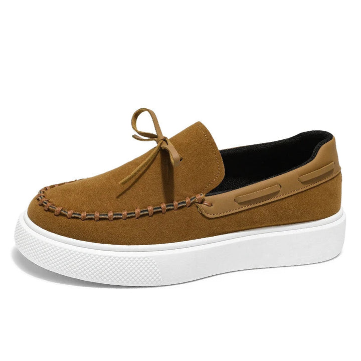 Charlie | Mocassin Homme Femme Plateforme Suède Noir