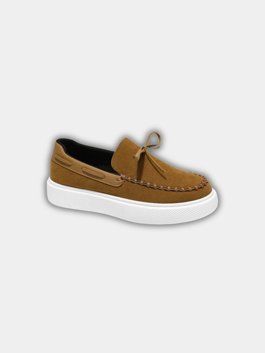 Charlie | Mocassin Homme Femme Plateforme Suède Noir