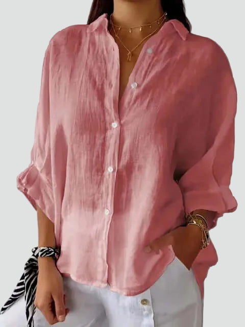 Charlotte | Chemise en Lin Blanche Femme Manches Longues Ample