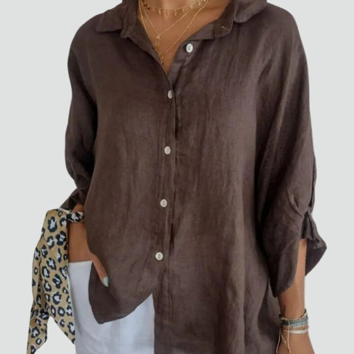 Charlotte | Chemise en Lin Blanche Femme Manches Longues Ample