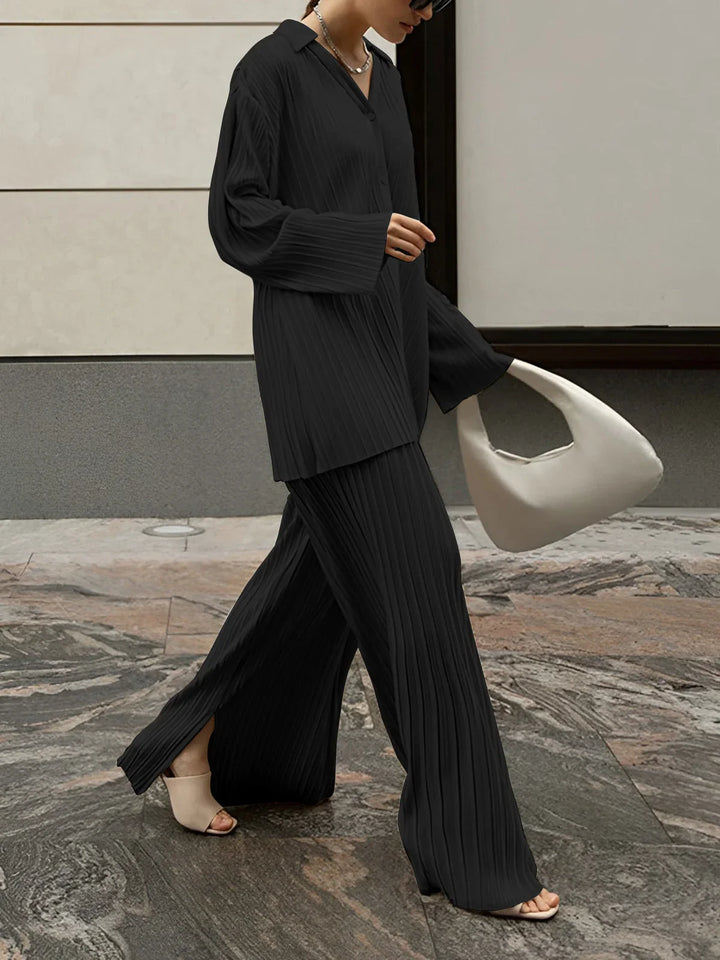 Charlotte | Ensemble Femme Pantalon Large Plissé