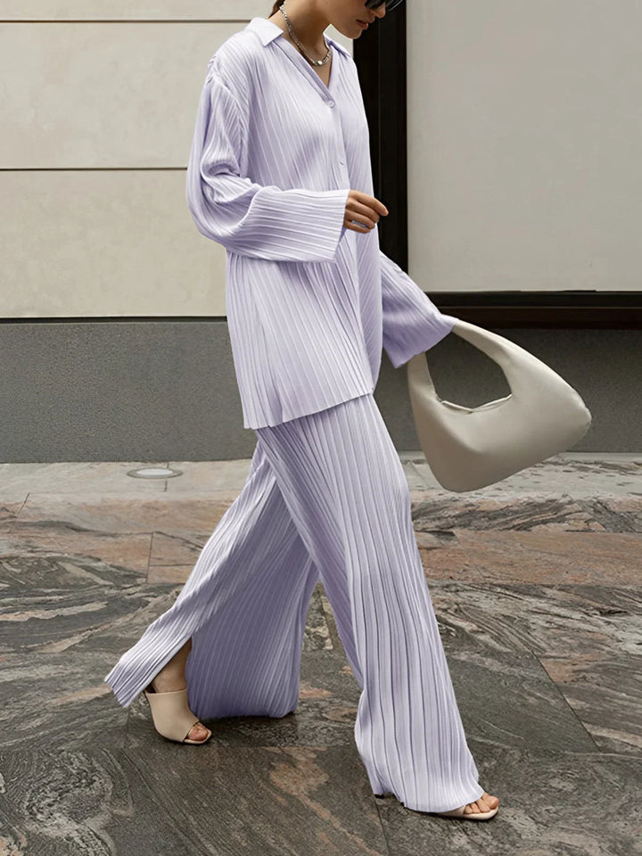 Charlotte | Ensemble Femme Pantalon Large Plissé