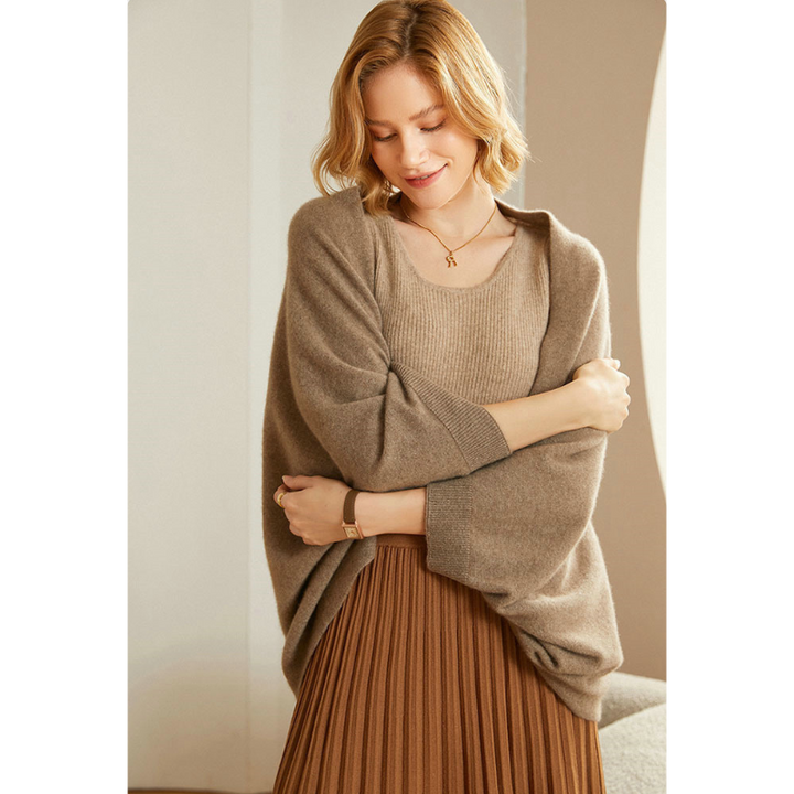 Charlotte | Gilet Crème Femme Ouvert Manches Larges