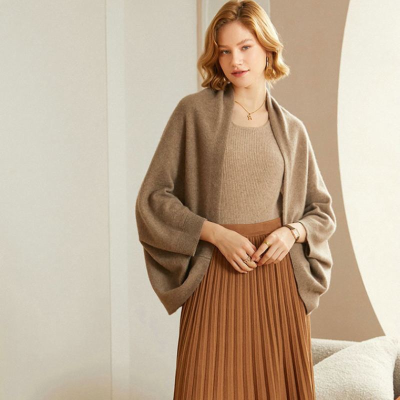Charlotte | Gilet Crème Femme Ouvert Manches Larges