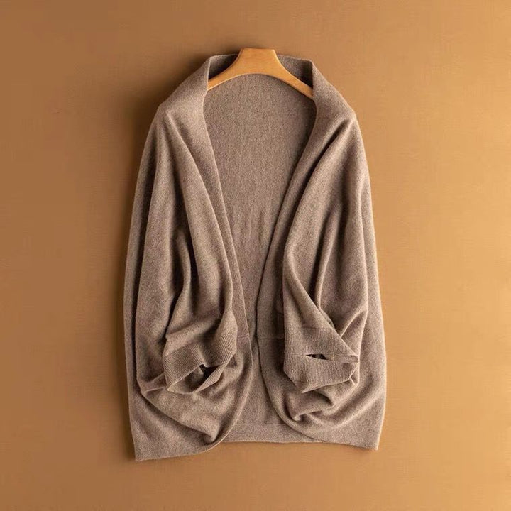 Charlotte | Gilet Crème Femme Ouvert Manches Larges