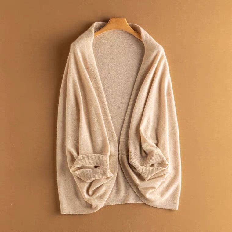 Charlotte | Gilet Crème Femme Ouvert Manches Larges