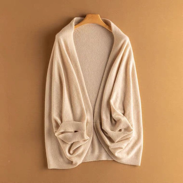 Charlotte | Gilet Crème Femme Ouvert Manches Larges