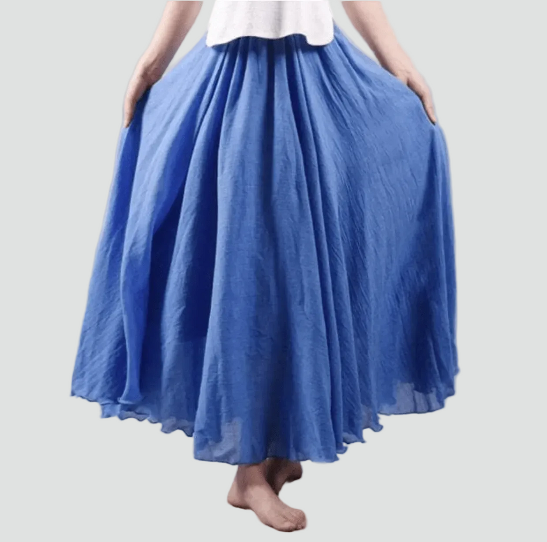 Charlotte | Jupe Longue Plissée Évasée Taille Haute Femme