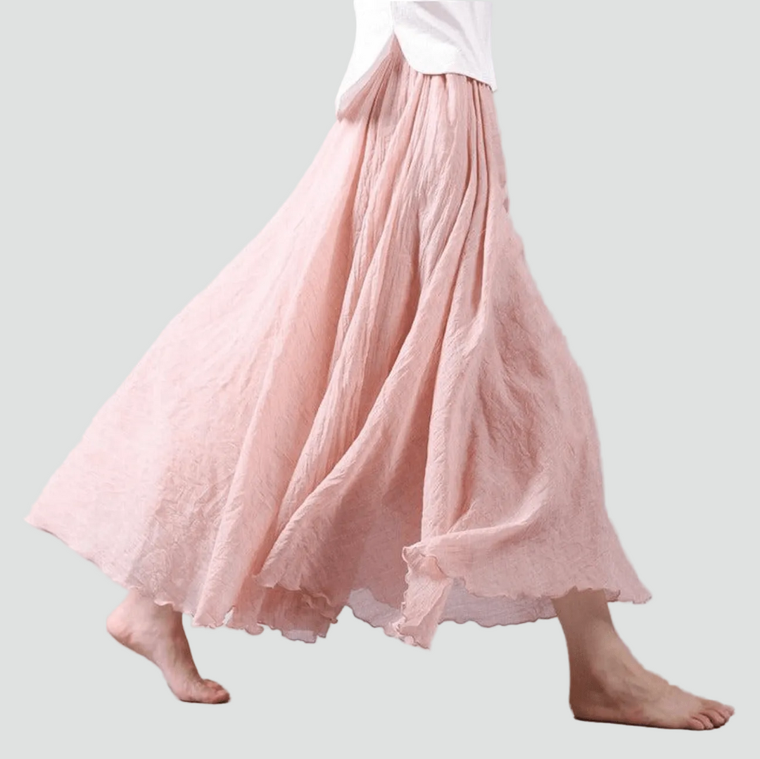 Charlotte | Jupe Longue Plissée Évasée Taille Haute Femme