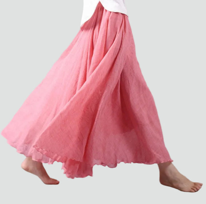Charlotte | Jupe Longue Plissée Évasée Taille Haute Femme