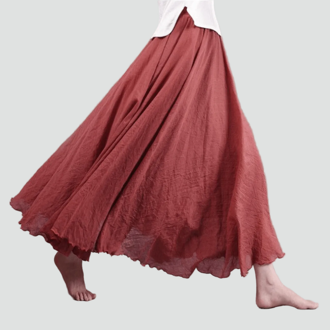 Charlotte | Jupe Longue Plissée Évasée Taille Haute Femme