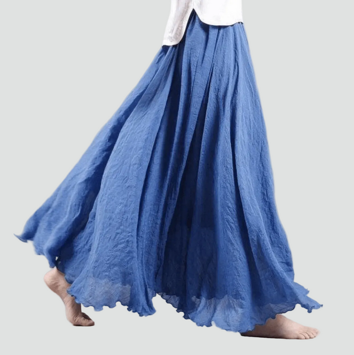 Charlotte | Jupe Longue Plissée Évasée Taille Haute Femme