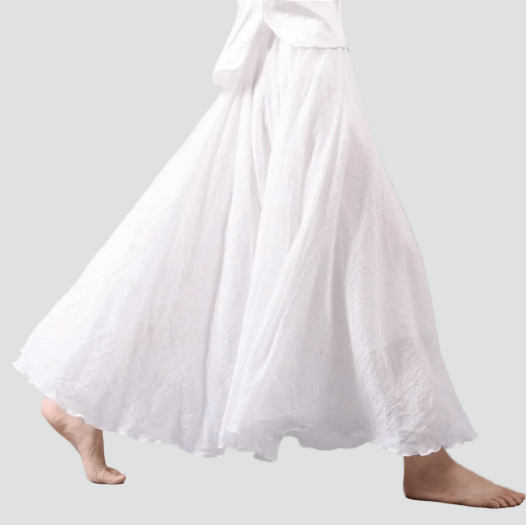 Charlotte | Jupe Longue Plissée Évasée Taille Haute Femme