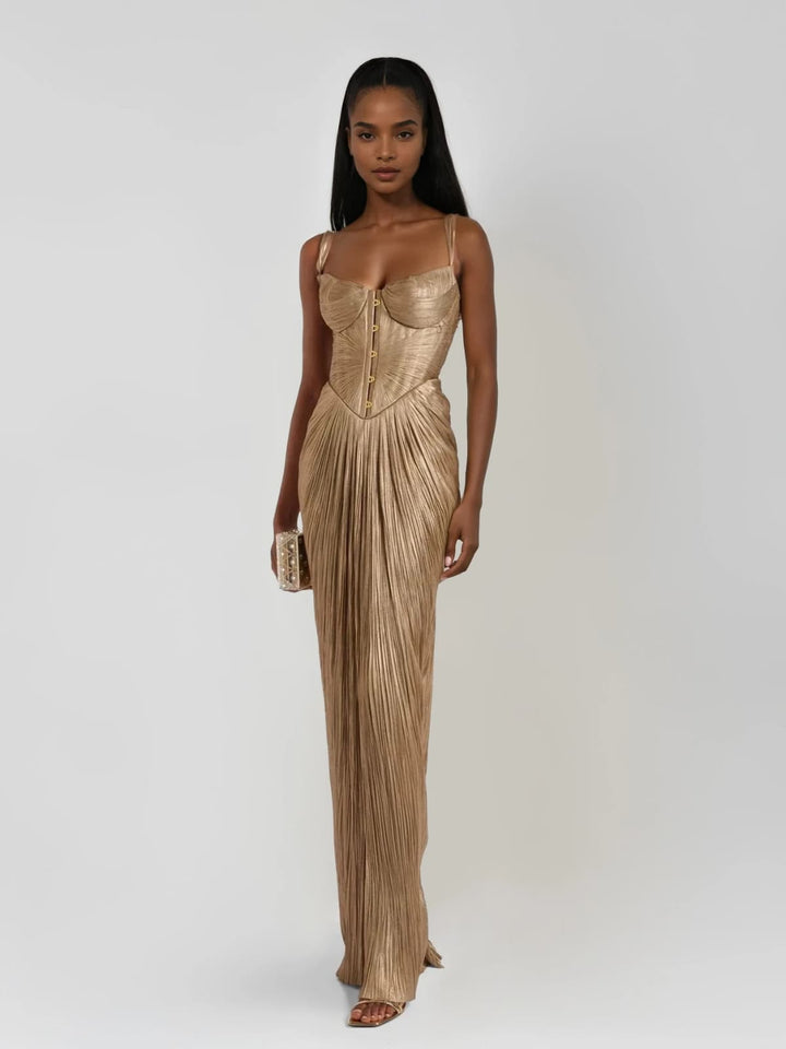 Charlotte | Robe de Soirée Longue Plissée Corset