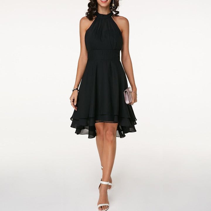 Charlotte | Robe de Soirée Volantée Noire Mousseline