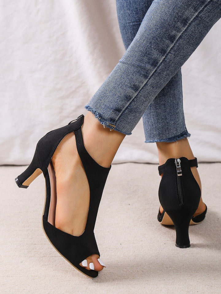 Charlotte | Sandales Femme Talon Bloc Peep-Toe