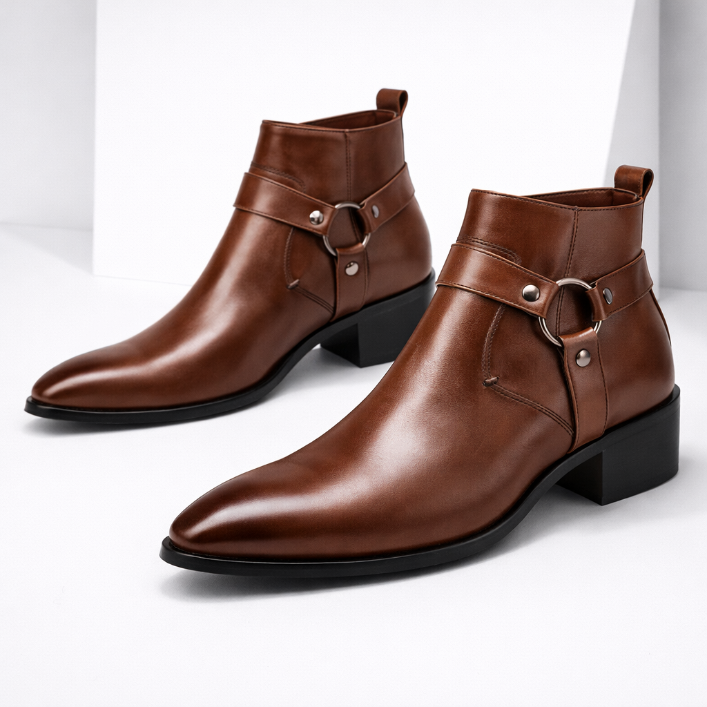 Bottines homme cuir zip bout pointu