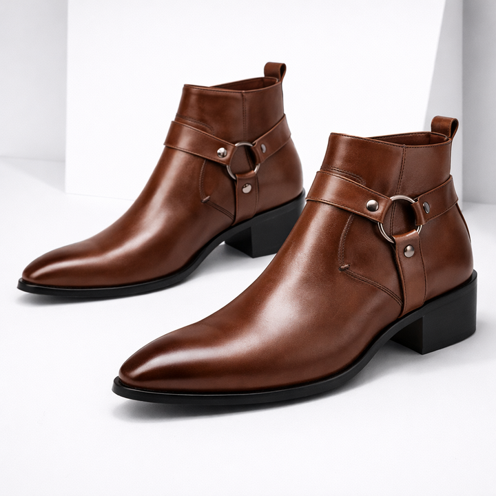 Bottines homme cuir zip bout pointu