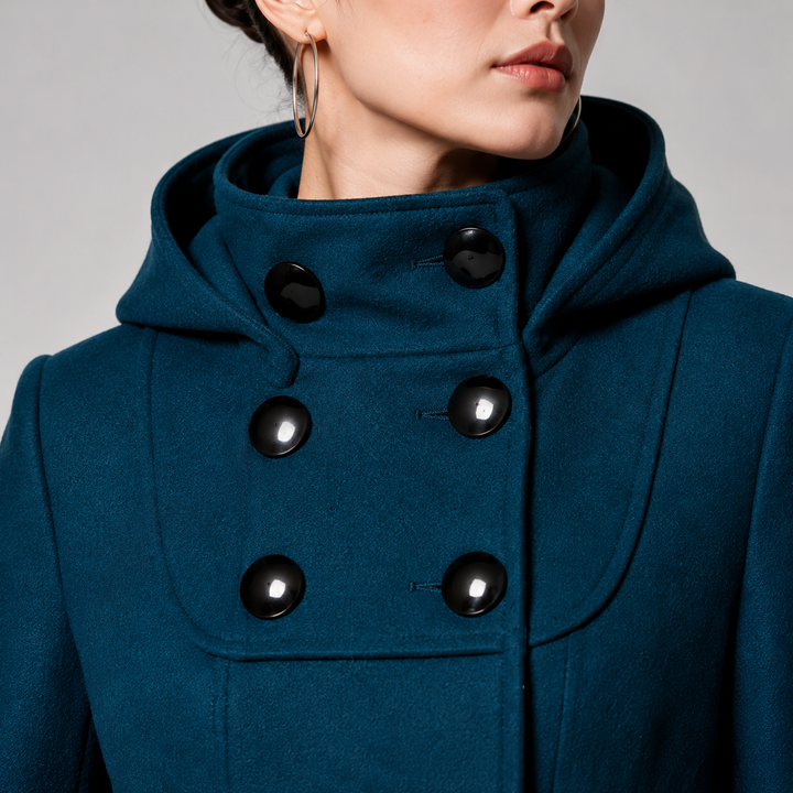Laura | Manteau Long Femme Boutonné en Laine
