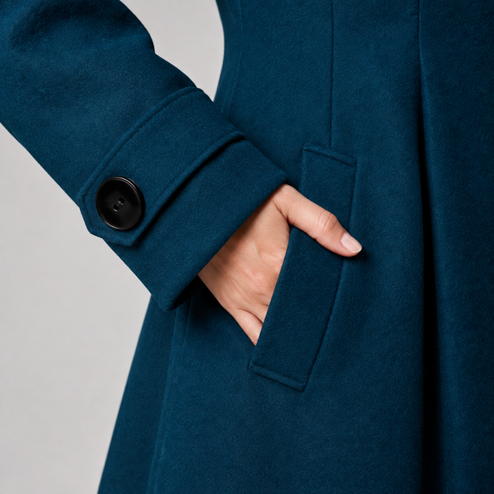 Laura | Manteau Long Femme Boutonné en Laine