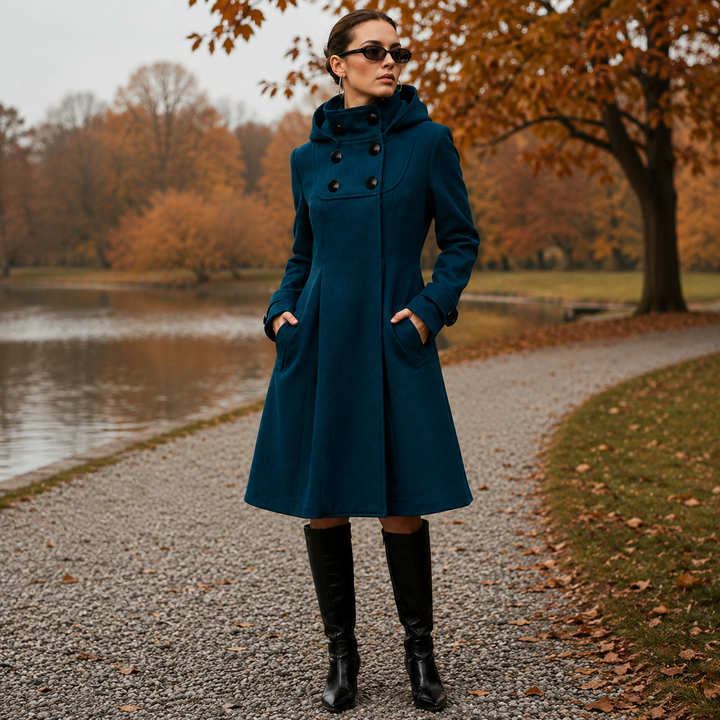 Laura | Manteau Long Femme Boutonné en Laine