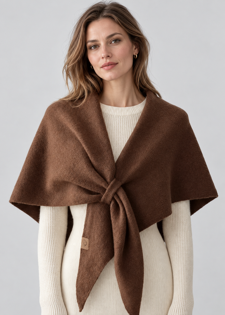 Lucie | Étole Laine Noire Maille