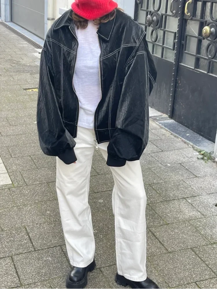 Chloé | Blouson Bomber Rouge Oversize Zippé Femme