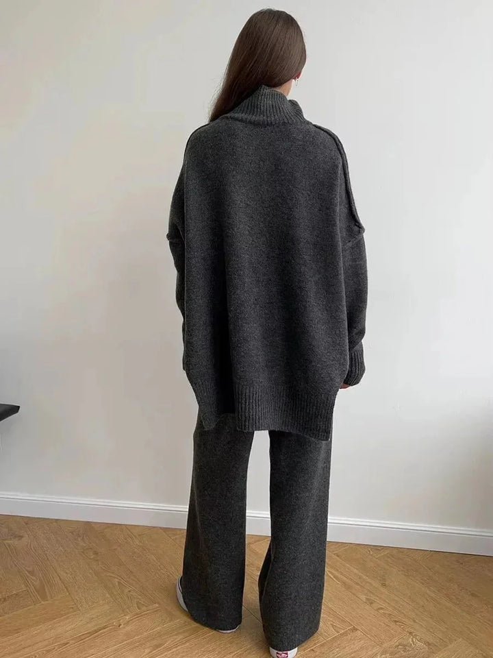 Chloé | Ensemble Tricot Femme Pull &amp; Pantalon Large