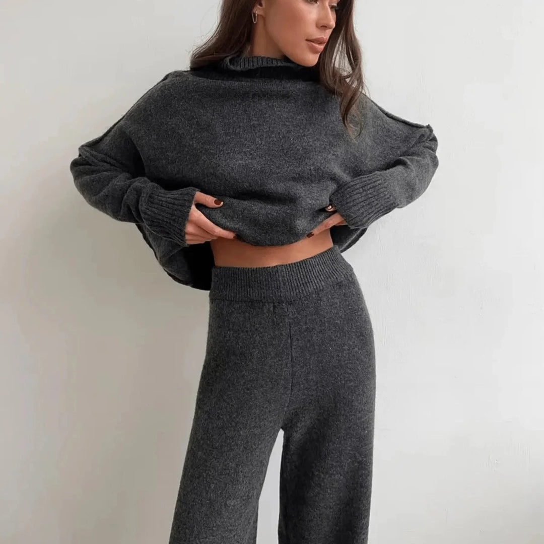 Chloé | Ensemble Tricot Femme Pull &amp; Pantalon Large