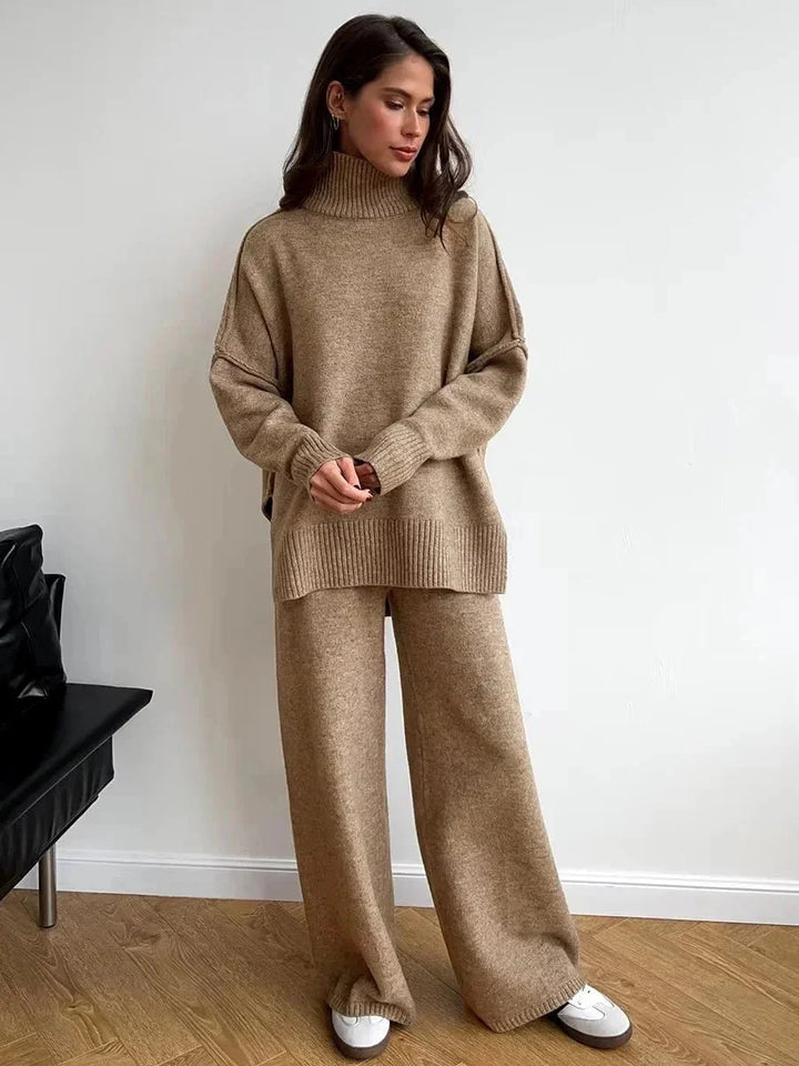 Chloé | Ensemble Tricot Femme Pull &amp; Pantalon Large